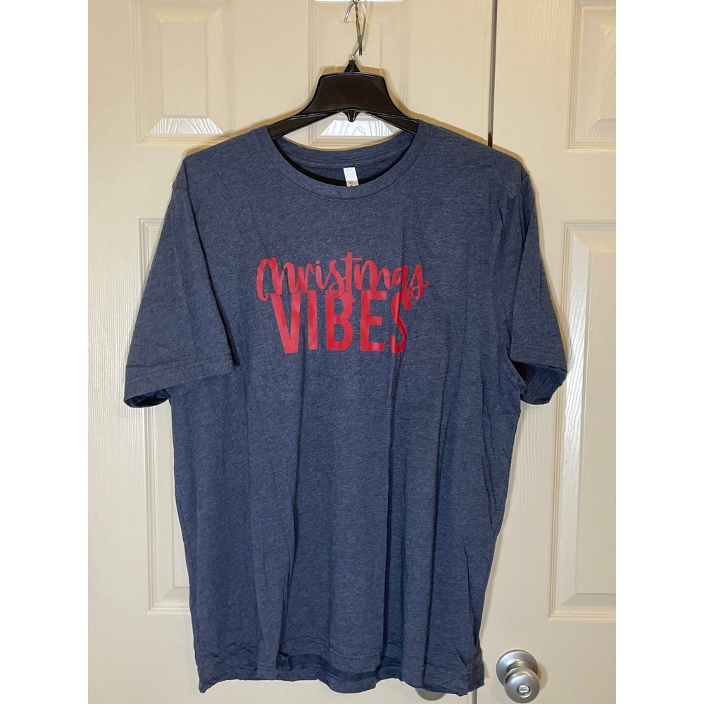 Bella Canvas Graphic Tee Women 3XL Navy NWOT Christmas Vibes Holiday Shirt